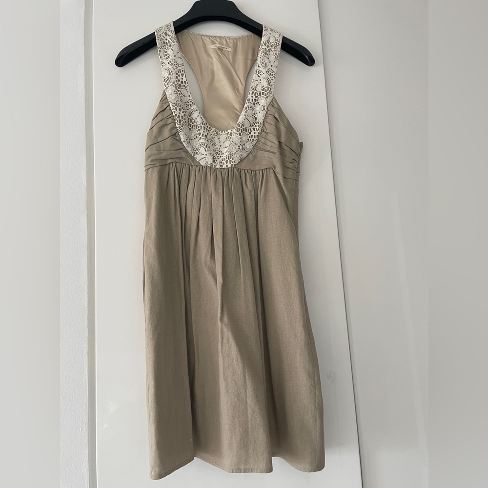 Anthropologie Mini Dress - Linen Racerback